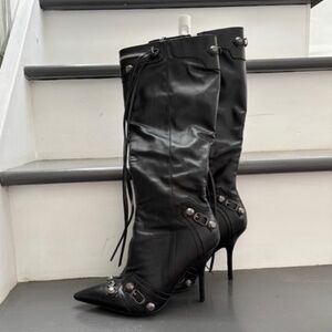 Stiletto Knee High Zipper Boots